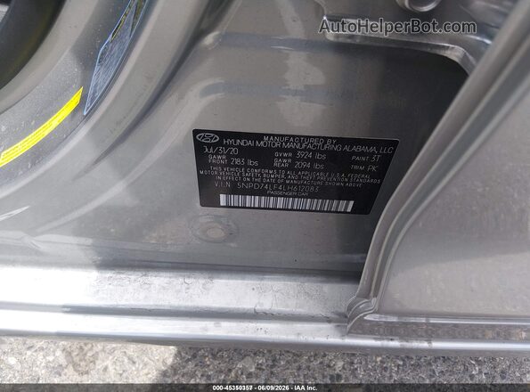 5NPD74LF4LH612083 2020 HYUNDAI ELANTRA  Vista del compartimento del motor