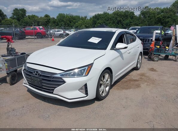 5NPD74LF5KH487982 2019 HYUNDAI ELANTRA White Առջևի ձախ երեք քառորդ տեսարան