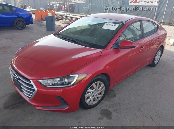 5NPD74LF7JH395514 2018 HYUNDAI ELANTRA Red Առջևի ձախ երեք քառորդ տեսարան