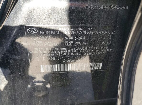 5NPD74LF7LH620047 2020 HYUNDAI ELANTRA Черный Вид подкапотного пространства