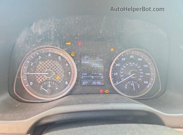5NPD74LF8KH421751 2019 HYUNDAI ELANTRA Белый Вид щитка приборов