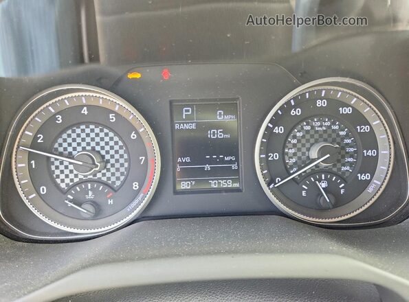 5NPD74LF8KH442065 2019 HYUNDAI ELANTRA White Instrument cluster view