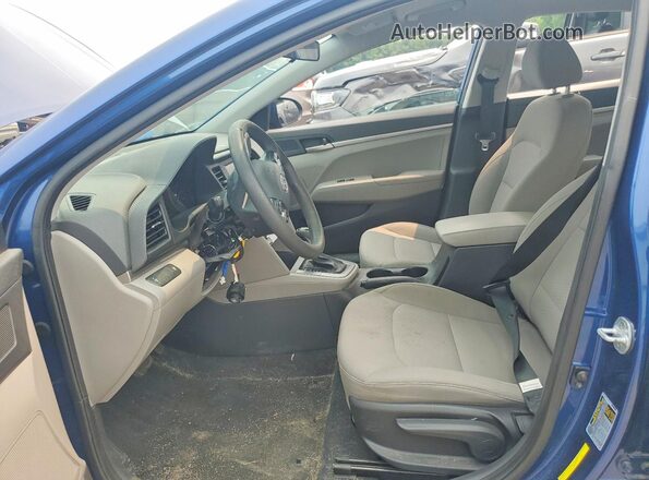 5NPD74LF8KH442342 2019 HYUNDAI ELANTRA Blue წინა სალონის ხედი