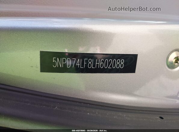 5NPD74LF8LH602088 2020 HYUNDAI ELANTRA Серебряный Вид подкапотного пространства