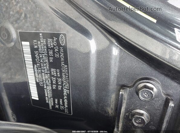 5NPD74LF8LH613351 2020 HYUNDAI ELANTRA Gray Вид підкапотного простору