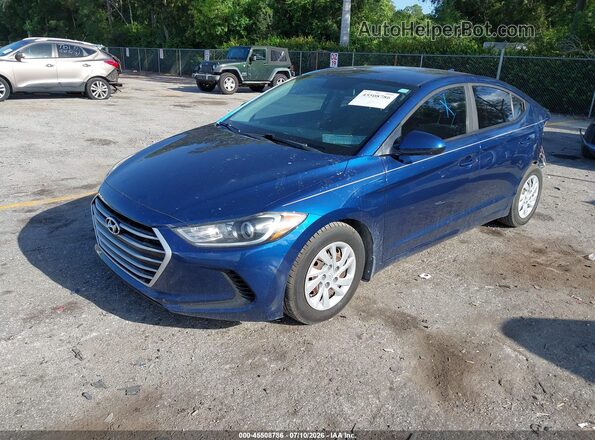 5NPD74LF9JH377077 2018 HYUNDAI ELANTRA Blue წინა მარცხენა ხედი სამი მეოთხედიდან
