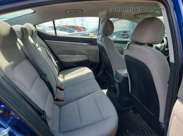 5NPD74LFXKH498119 2019 HYUNDAI ELANTRA Blue უკანა სავარძლების ხედი
