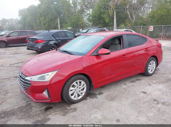 5NPD74LFXLH503093 2020 HYUNDAI ELANTRA Red Առջևի ձախ երեք քառորդ տեսարան