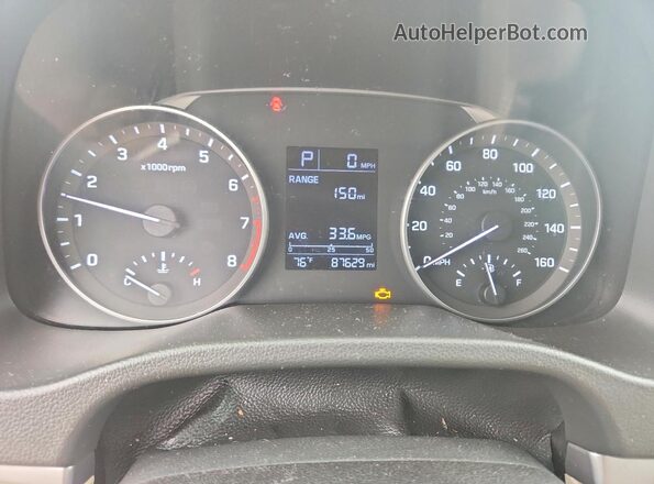 5NPD84LF0HH060036 2017 HYUNDAI ELANTRA White Vista del cuadro de instrumentos