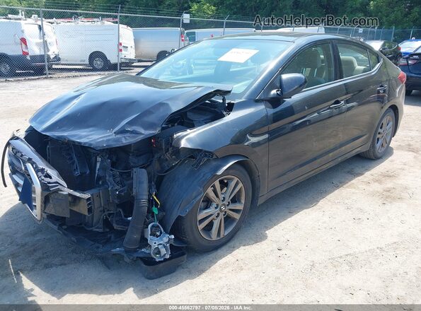 5NPD84LF0HH144485 2017 HYUNDAI ELANTRA Black Առջևի ձախ երեք քառորդ տեսարան