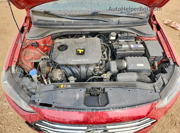 5NPD84LF0HH166860 2017 HYUNDAI ELANTRA Красный Вид задней части салона
