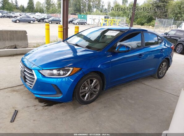 5NPD84LF0JH315502 2018 HYUNDAI ELANTRA Blue წინა მარცხენა ხედი სამი მეოთხედიდან