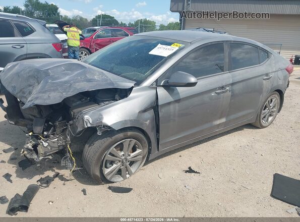 5NPD84LF0JH388661 2018 HYUNDAI ELANTRA Gray წინა მარცხენა ხედი სამი მეოთხედიდან