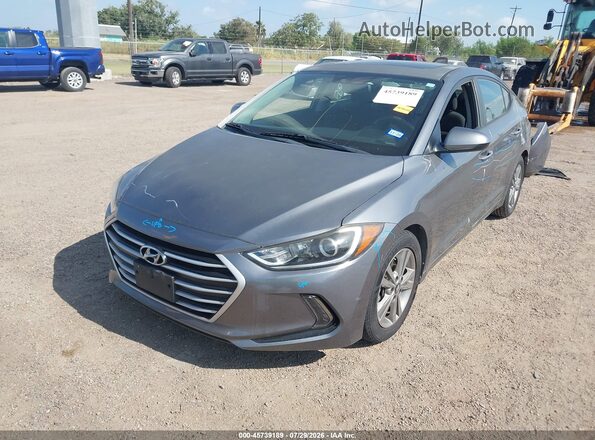 5NPD84LF0JH392645 2018 HYUNDAI ELANTRA Gray Առջևի ձախ երեք քառորդ տեսարան