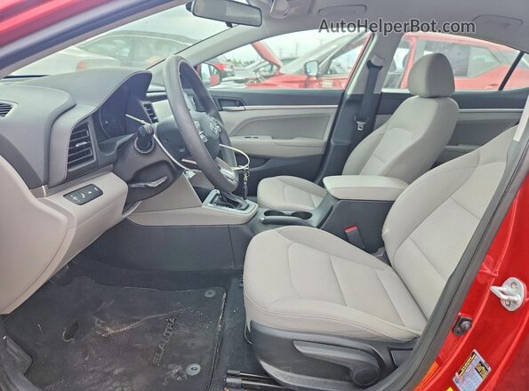 5NPD84LF0KH465692 2019 HYUNDAI ELANTRA Red Вид салону спереду
