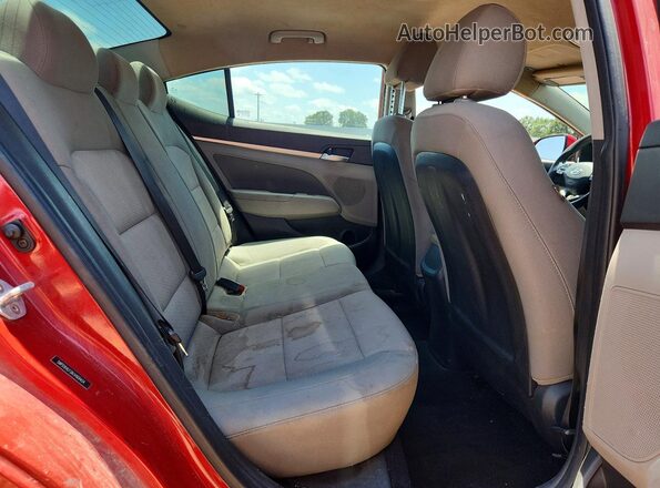 5NPD84LF0KH469404 2019 HYUNDAI ELANTRA Red Հետևի նստատեղերի տեսք