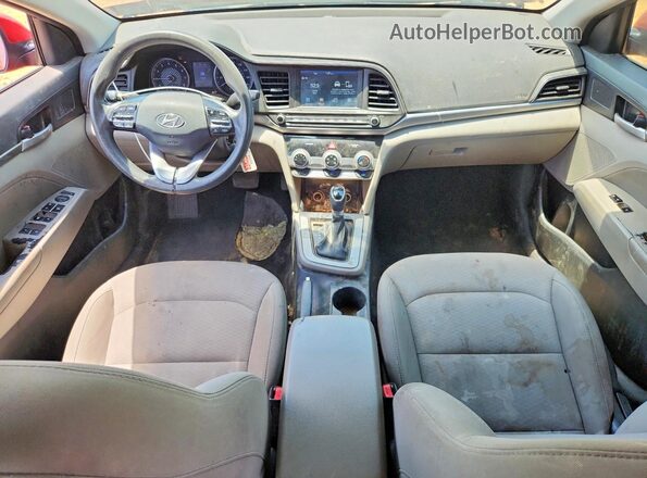 5NPD84LF0KH469404 2019 HYUNDAI ELANTRA Red Առջևի վահանակի տեսք