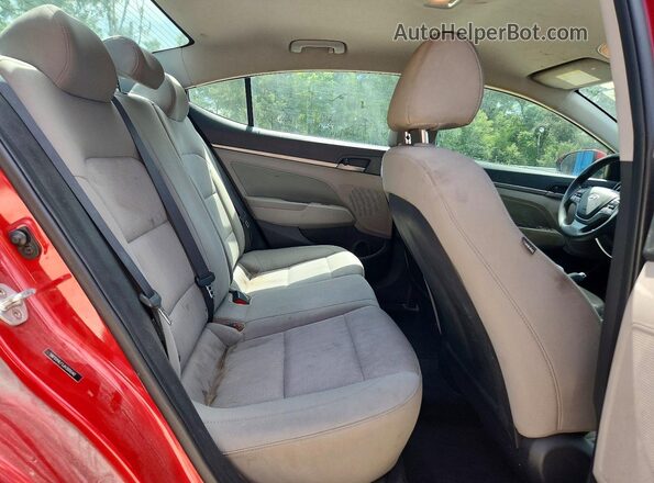 5NPD84LF1JH300040 2018 HYUNDAI ELANTRA Red უკანა სავარძლების ხედი