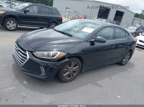 5NPD84LF1JH384098 2018 HYUNDAI ELANTRA Black წინა მარცხენა ხედი სამი მეოთხედიდან