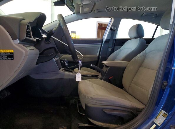 5NPD84LF1KH413116 2019 HYUNDAI ELANTRA Blue Вид салону спереду