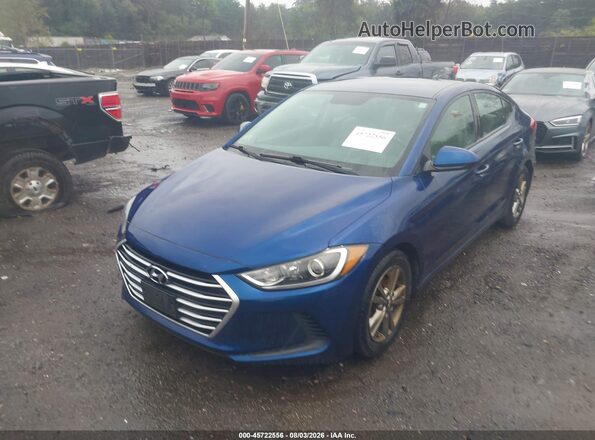 5NPD84LF2JH287153 2018 HYUNDAI ELANTRA Синий Передняя левая четверть