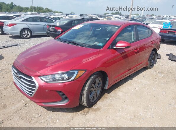 5NPD84LF2JH314514 2018 HYUNDAI ELANTRA Red წინა მარცხენა ხედი სამი მეოთხედიდან