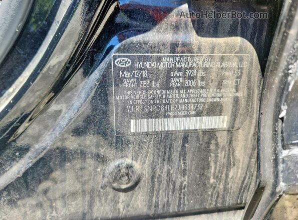 5NPD84LF2JH334732 2018 HYUNDAI ELANTRA Black Вид підкапотного простору