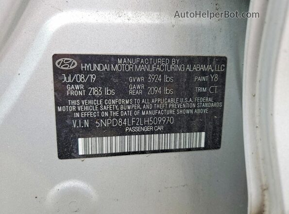 5NPD84LF2LH509970 2020 HYUNDAI ELANTRA Silver Widok komory silnika