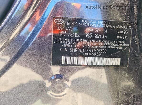 5NPD84LF2LH603380 2020 HYUNDAI ELANTRA Серый Вид подкапотного пространства