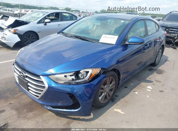 5NPD84LF3HH003149 2017 HYUNDAI ELANTRA Blue წინა მარცხენა ხედი სამი მეოთხედიდან