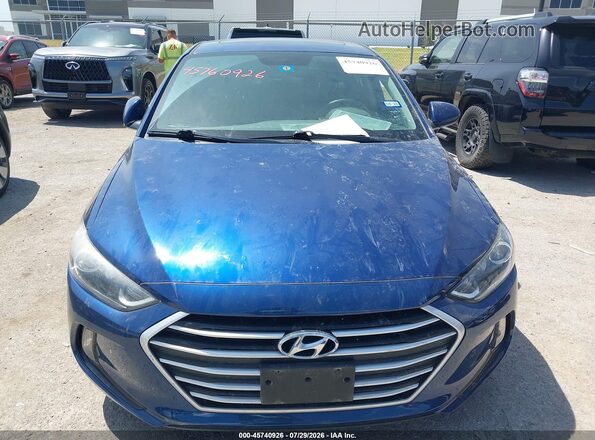 5NPD84LF3HH166707 2017 HYUNDAI ELANTRA Blue Instrument cluster view