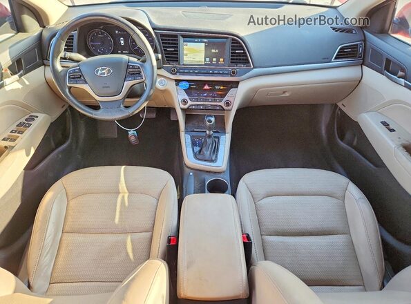 5NPD84LF3HH205571 2017 HYUNDAI ELANTRA Красный Вид панели приборов