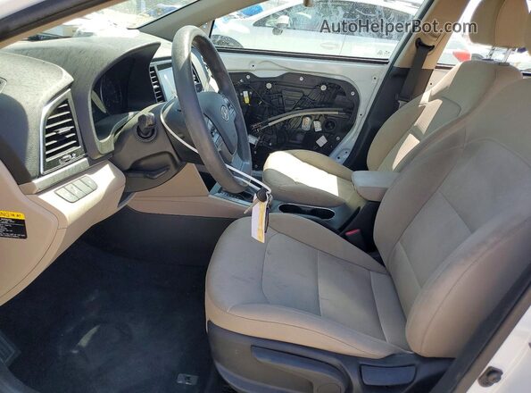 5NPD84LF3JH343245 2018 HYUNDAI ELANTRA White წინა სალონის ხედი