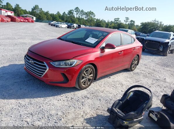 5NPD84LF3JH352284 2018 HYUNDAI ELANTRA Red Առջևի ձախ երեք քառորդ տեսարան