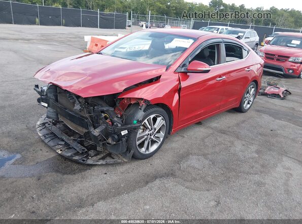5NPD84LF4HH058161 2017 HYUNDAI ELANTRA Red Առջևի ձախ երեք քառորդ տեսարան