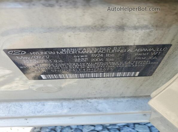 5NPD84LF4JH228623 2018 HYUNDAI ELANTRA Gray Vista del compartimento del motor