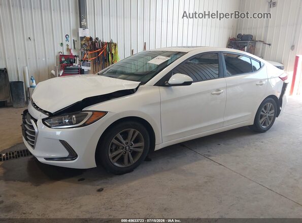 5NPD84LF4JH314806 2018 HYUNDAI ELANTRA White წინა მარცხენა ხედი სამი მეოთხედიდან