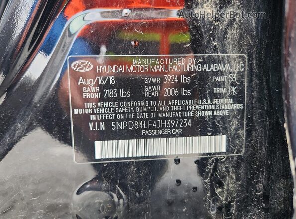 5NPD84LF4JH397234 2018 HYUNDAI ELANTRA Black Engine compartment view