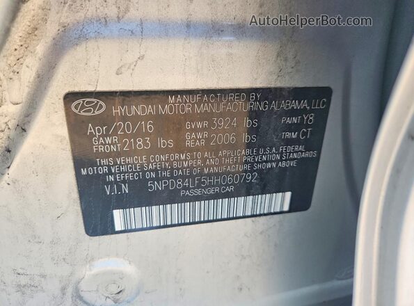 5NPD84LF5HH060792 2017 HYUNDAI ELANTRA Silver Engine compartment view
