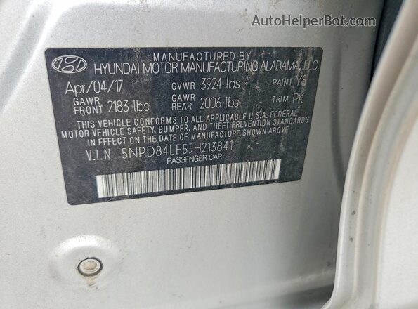 5NPD84LF5JH213841 2018 HYUNDAI ELANTRA Gray Вид підкапотного простору