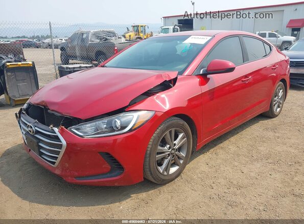 5NPD84LF5JH332425 2018 HYUNDAI ELANTRA Red Առջևի ձախ երեք քառորդ տեսարան