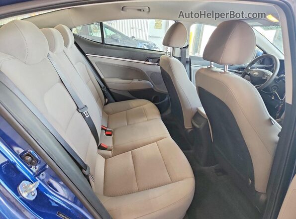 5NPD84LF5KH491575 2019 HYUNDAI ELANTRA Blue უკანა სავარძლების ხედი