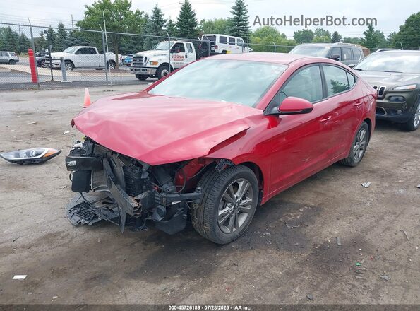 5NPD84LF6JH219342 2018 HYUNDAI ELANTRA Red წინა მარცხენა ხედი სამი მეოთხედიდან