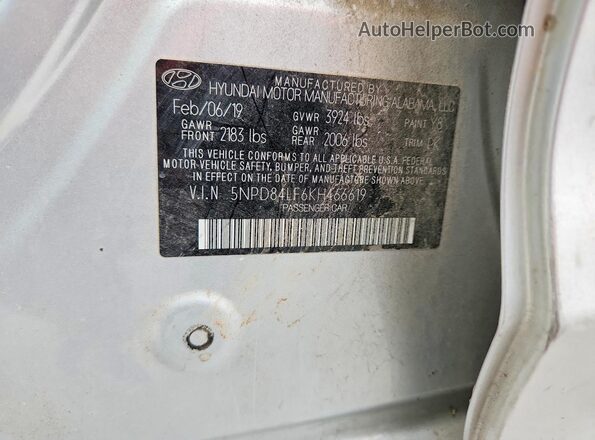 5NPD84LF6KH466619 2019 HYUNDAI ELANTRA Silver Вид підкапотного простору