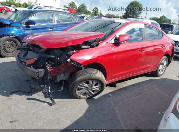 5NPD84LF6KH477507 2019 HYUNDAI ELANTRA Red წინა მარცხენა ხედი სამი მეოთხედიდან