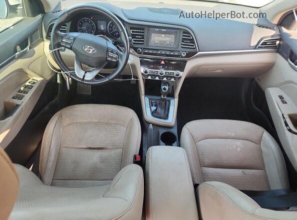 5NPD84LF6KH485610 2019 HYUNDAI ELANTRA White Առջևի վահանակի տեսք
