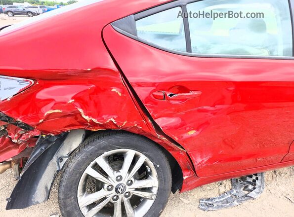 5NPD84LF7HH111032 2017 HYUNDAI ELANTRA Red Rear seats view