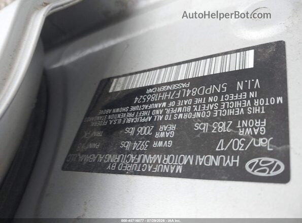 5NPD84LF7HH186524 2017 HYUNDAI ELANTRA White Вид підкапотного простору