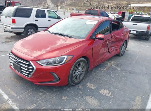 5NPD84LF7HH211535 2017 HYUNDAI ELANTRA Red წინა მარცხენა ხედი სამი მეოთხედიდან