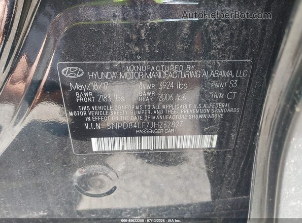 5NPD84LF7JH232827 2018 HYUNDAI ELANTRA Черный Вид подкапотного пространства